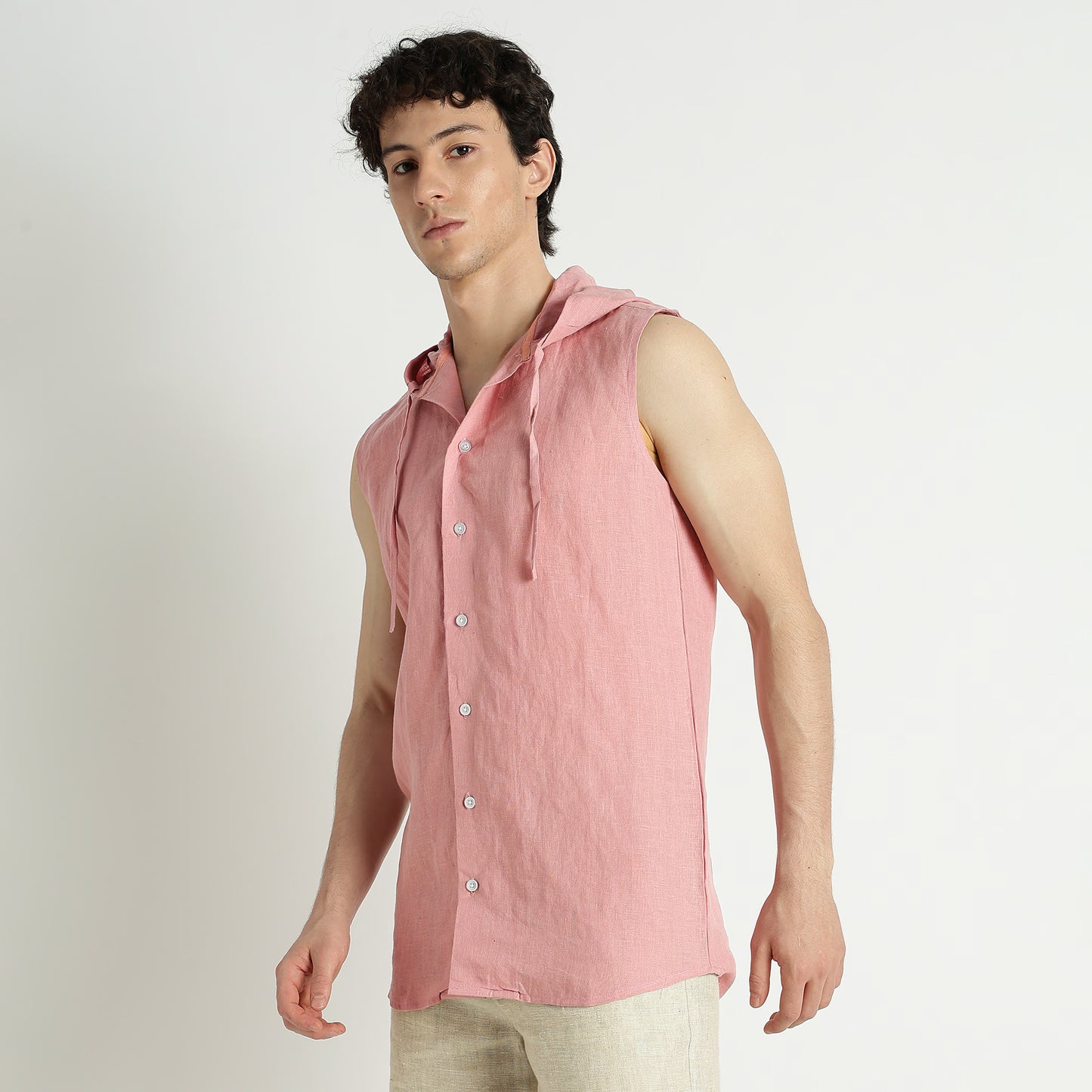 Aero – Premium Hooded Linen Leisure Vest – Bud