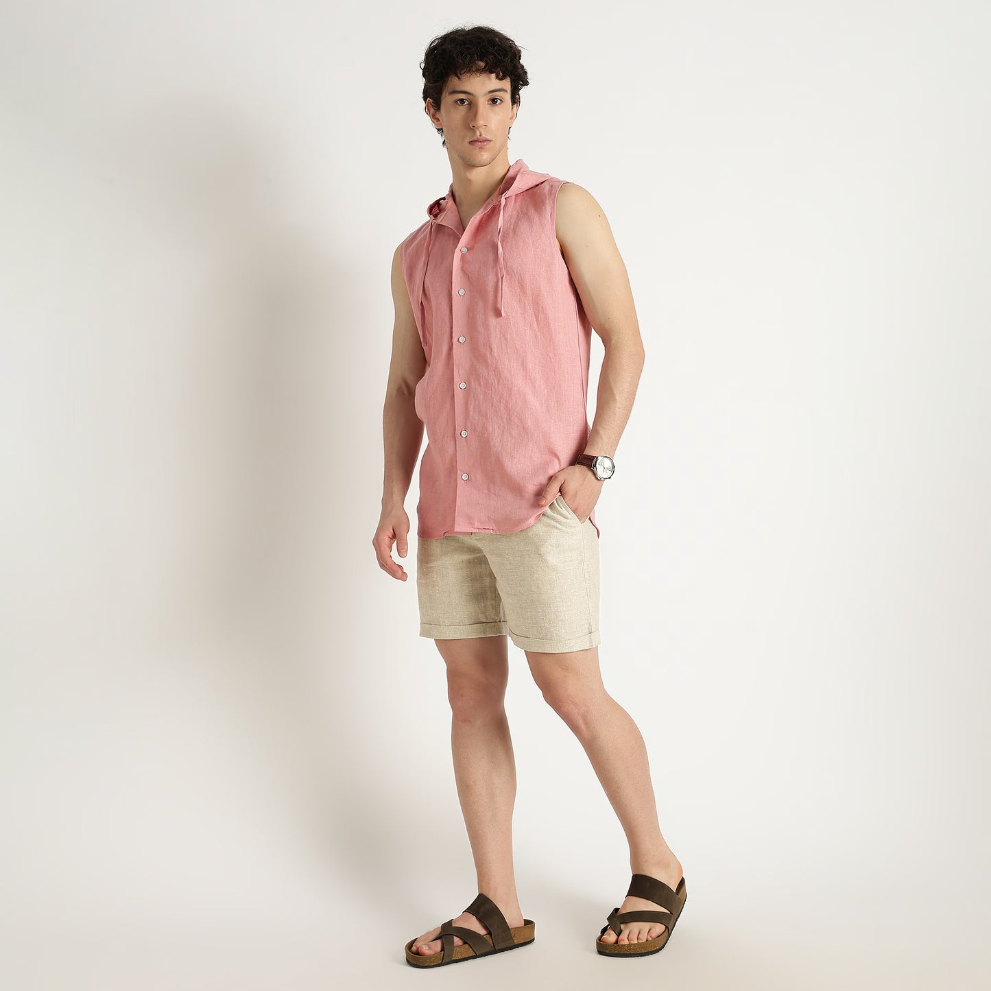 Aero – Premium Hooded Linen Leisure Vest – Bud