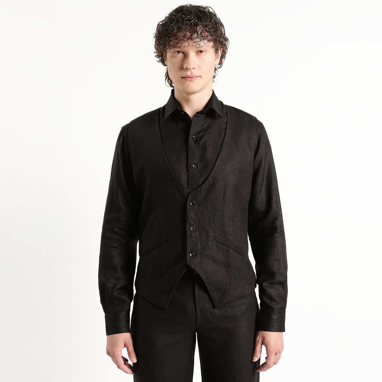Rico – Luxury Tailored 25 Lea Pure Linen Waistcoat – Noiré