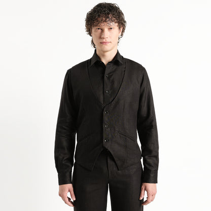 Rico – Luxury Tailored 25 Lea Pure Linen Waistcoat – Noiré