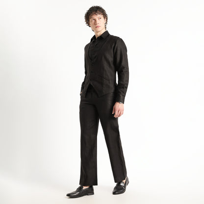 Rico – Luxury Tailored 25 Lea Pure Linen Waistcoat – Noiré