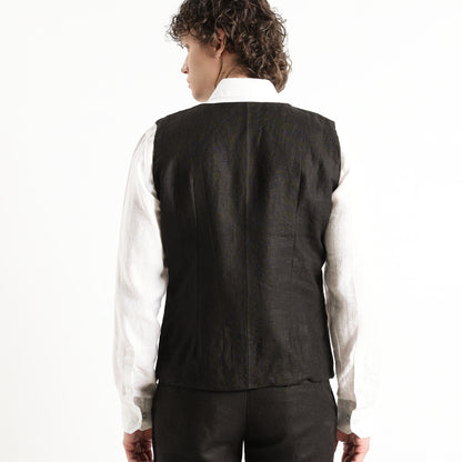 Vero – Premium 25 Lea Linen Waistcoat – Noiré