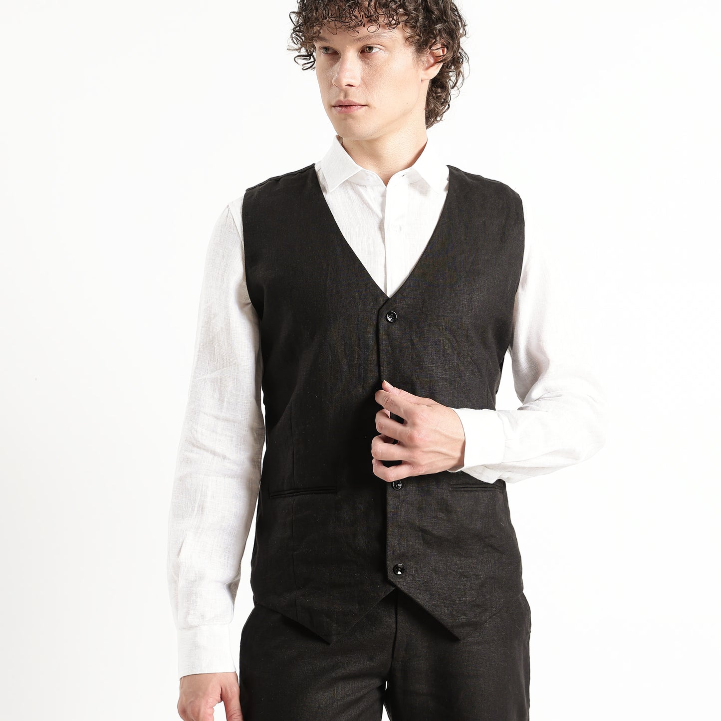 Vero – Premium 25 Lea Linen Waistcoat – Noiré