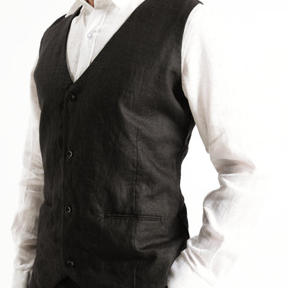 Vero – Premium 25 Lea Linen Waistcoat – Noiré