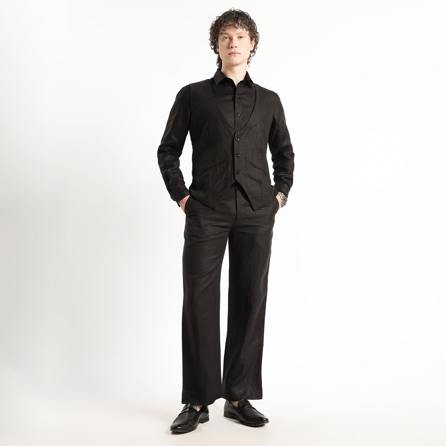 Rico – Luxury Tailored 25 Lea Pure Linen Waistcoat – Noiré