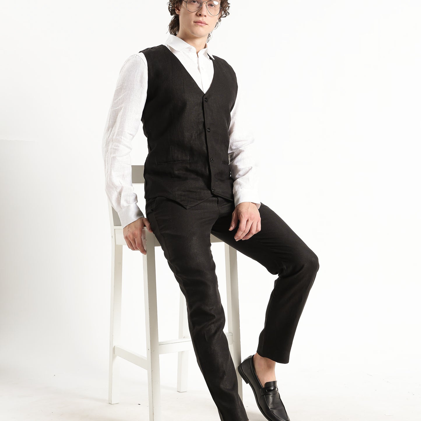 Vero – Premium 25 Lea Linen Waistcoat – Noiré