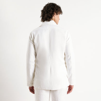 Senor – Luxury Tailored 25 Lea Pure Linen Blazer – Blanc