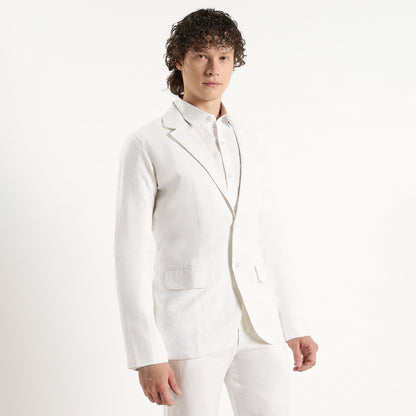 Senor – Luxury Tailored 25 Lea Pure Linen Blazer – Blanc