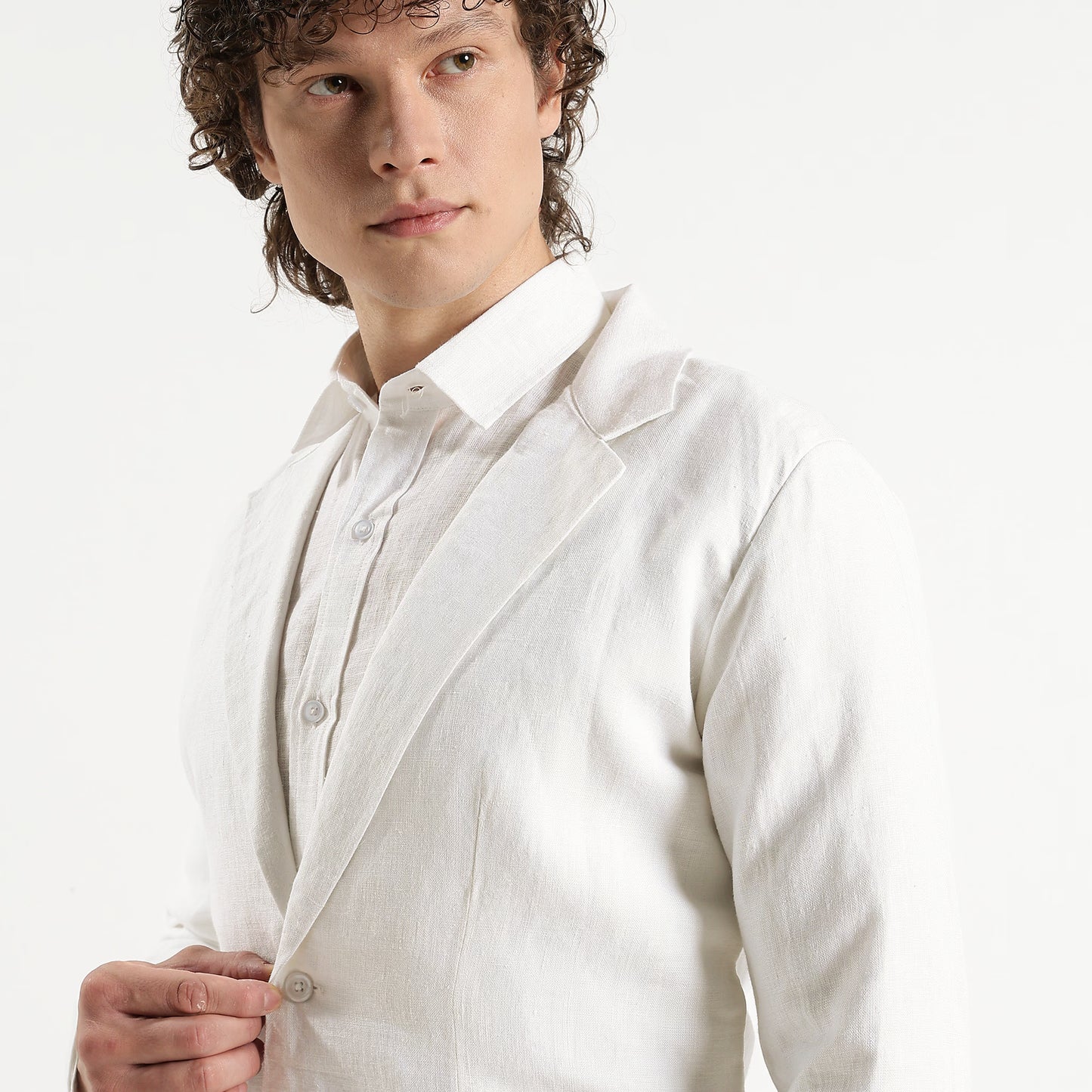 Senor – Luxury Tailored 25 Lea Pure Linen Blazer – Blanc