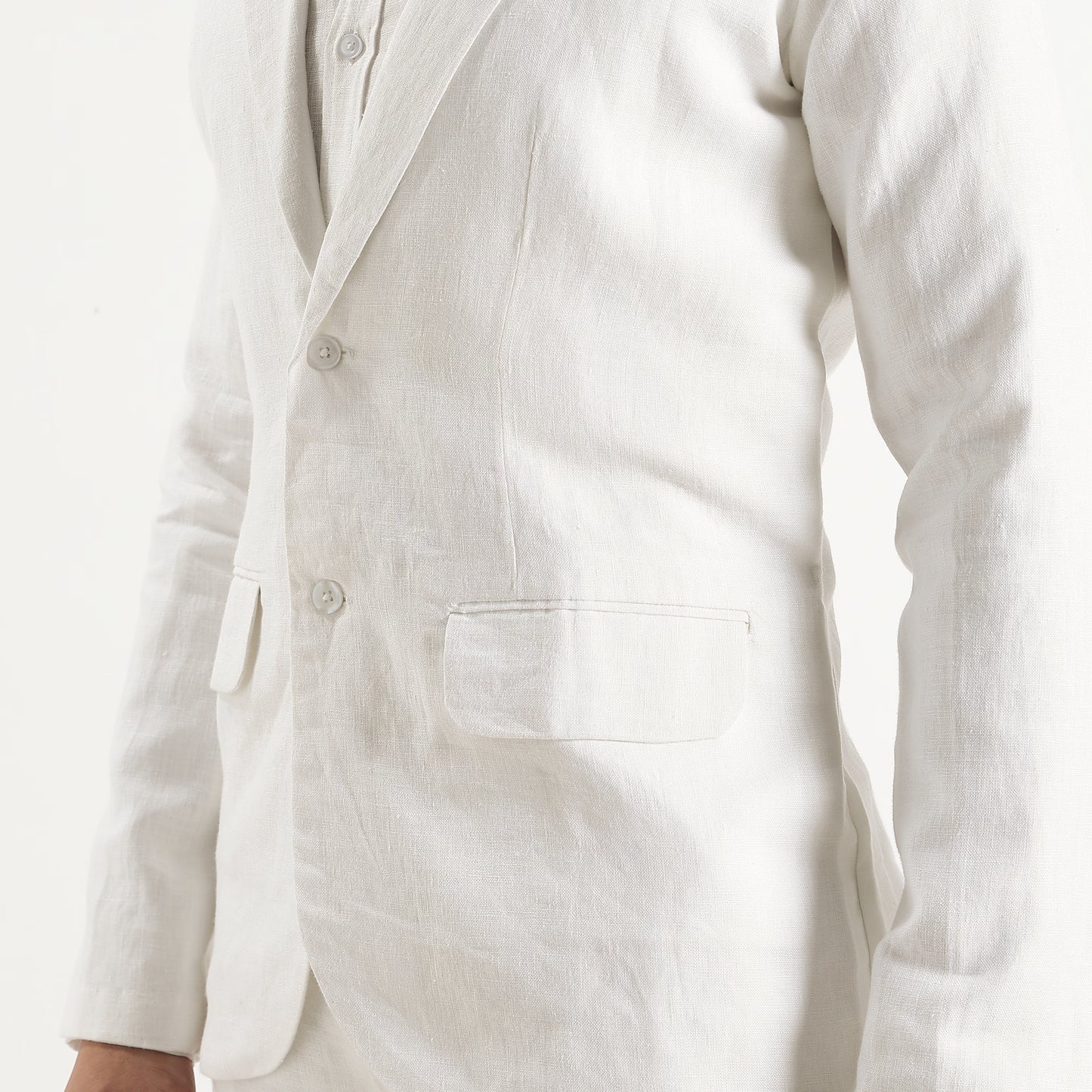 Senor – Luxury Tailored 25 Lea Pure Linen Blazer – Blanc