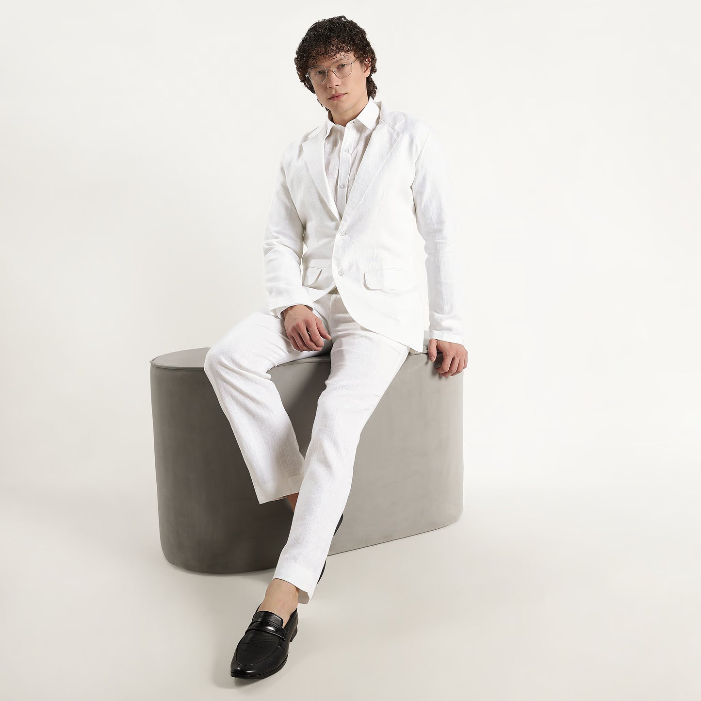 Senor – Luxury Tailored 25 Lea Pure Linen Blazer – Blanc