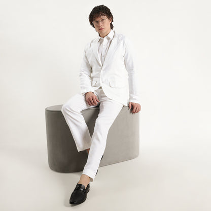 Senor – Luxury Tailored 25 Lea Pure Linen Blazer – Blanc