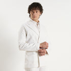 Valen – Luxury Double-Breasted 25 Lea Pure Linen Blazer – Blanc