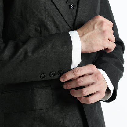 Nero – Premium 25 Lea Linen Tuxedo Blazer – Noiré