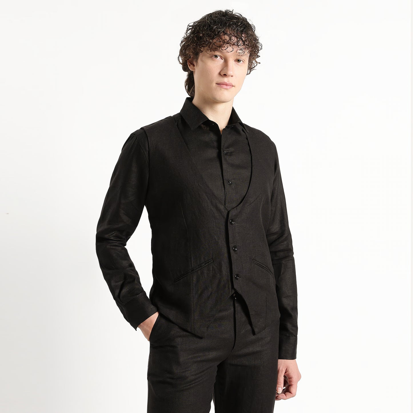 Rico – Luxury Tailored 25 Lea Pure Linen Waistcoat – Noiré
