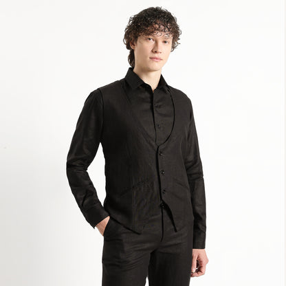 Rico – Luxury Tailored 25 Lea Pure Linen Waistcoat – Noiré
