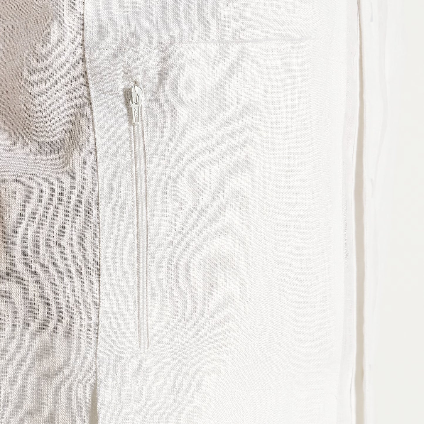 SAN – Premium Sculpted Stand Collar Linen Shirt – Blanc