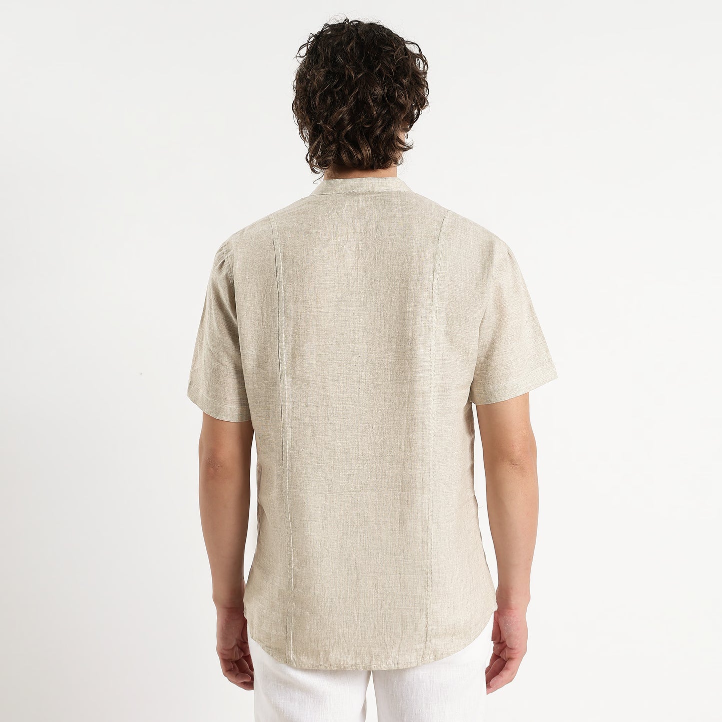 Tovi – Premium Linen V-Neck T-Shirt – Sand