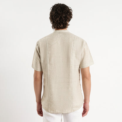 Tovi – Premium Linen V-Neck T-Shirt – Sand