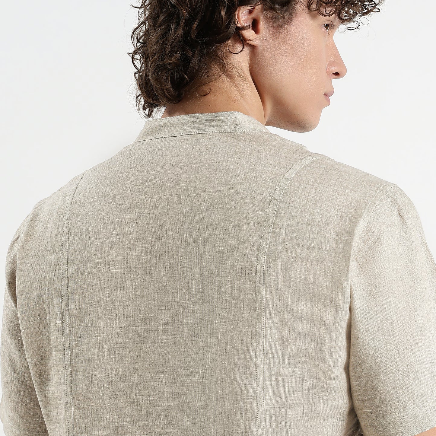 Tovi – Premium Linen V-Neck T-Shirt – Sand