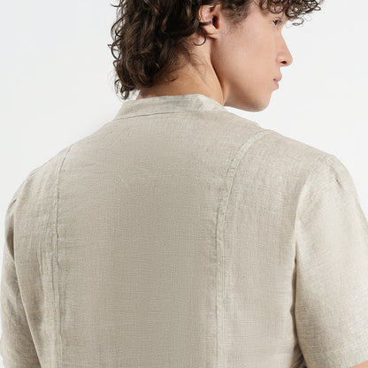 Tovi – Premium Linen V-Neck T-Shirt – Sand