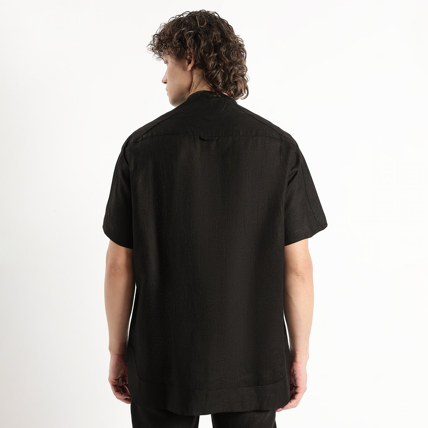 SAN – Premium Sculpted Stand Collar Linen Shirt – Noiré
