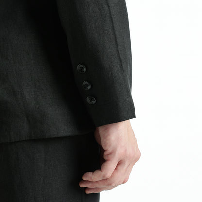 Valen – Luxury Double-Breasted 25 Lea Pure Linen Blazer – Noiré