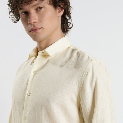 Titan – Heritage Classic Pure Linen Shirt – Butter