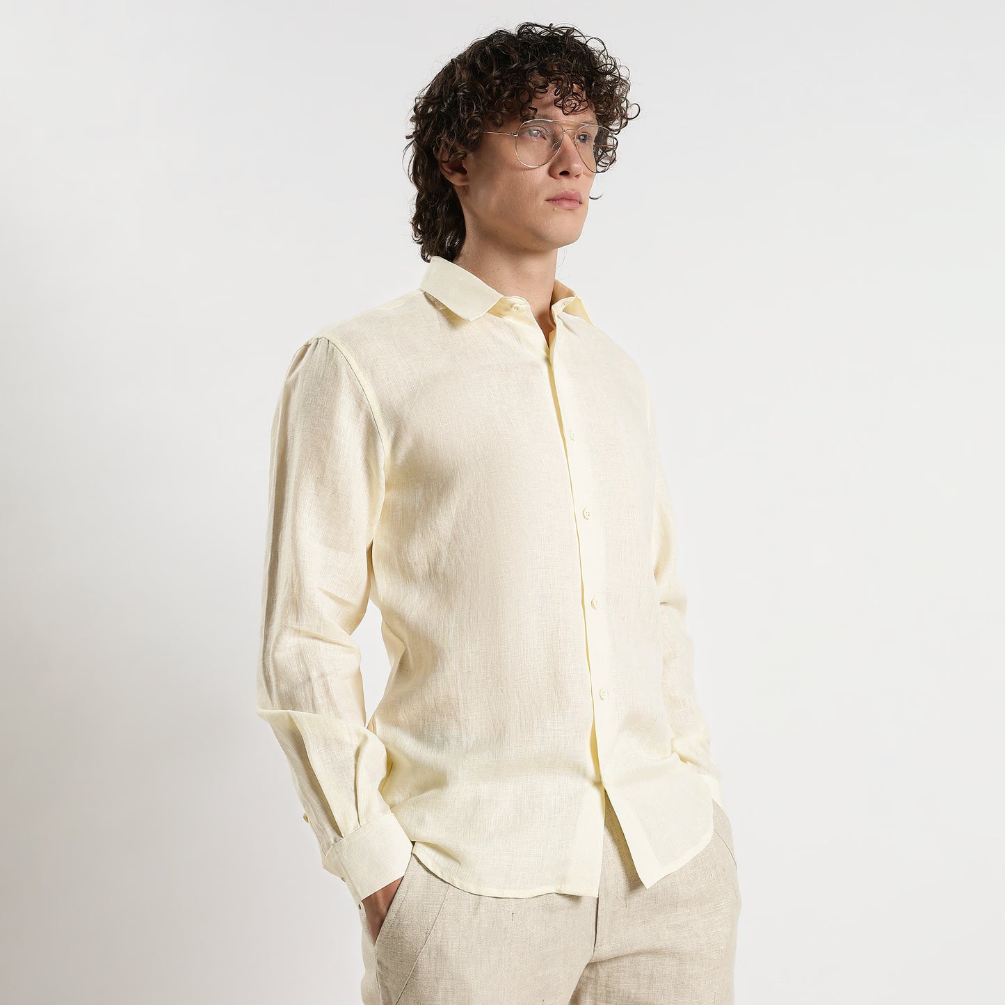 Titan – Heritage Classic Pure Linen Shirt – Butter