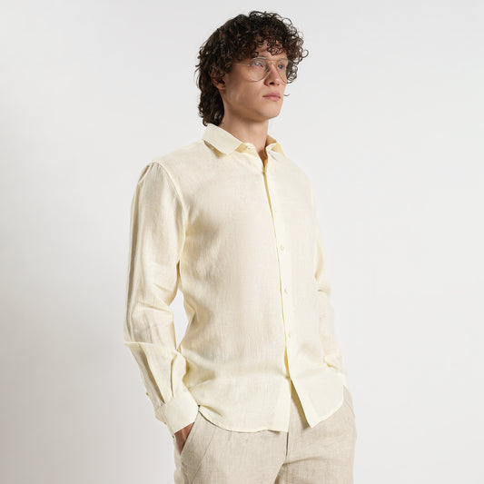 Titan – Heritage Classic Pure Linen Shirt – Butter