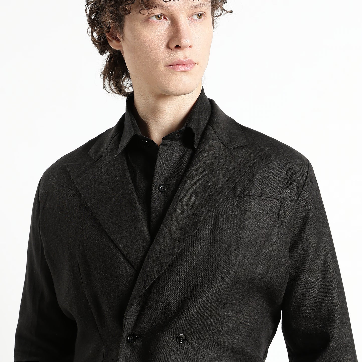 Valen – Luxury Double-Breasted 25 Lea Pure Linen Blazer – Noiré
