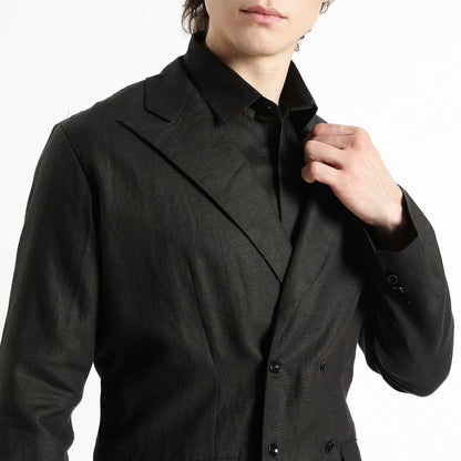 Valen – Luxury Double-Breasted 25 Lea Pure Linen Blazer – Noiré