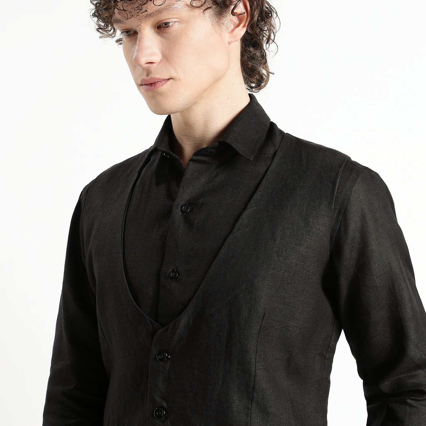 Rico – Luxury Tailored 25 Lea Pure Linen Waistcoat – Noiré