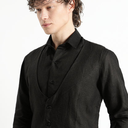 Rico – Luxury Tailored 25 Lea Pure Linen Waistcoat – Noiré