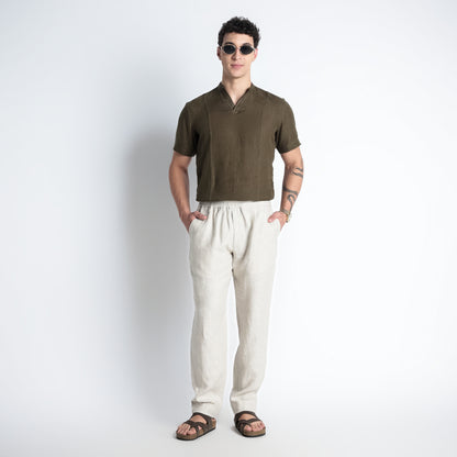 Solano – Premium Relaxed Linen Trousers – Sand