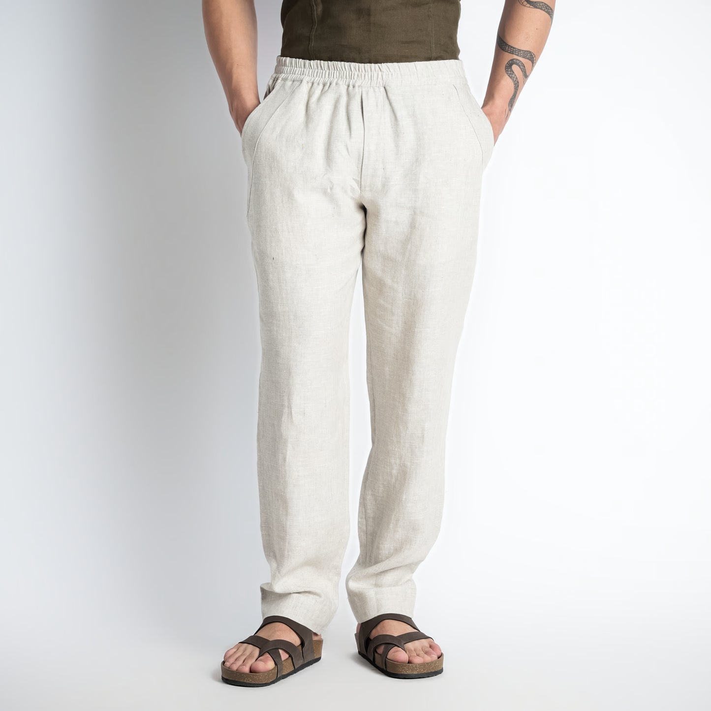 Solano – Premium Relaxed Linen Trousers – Sand
