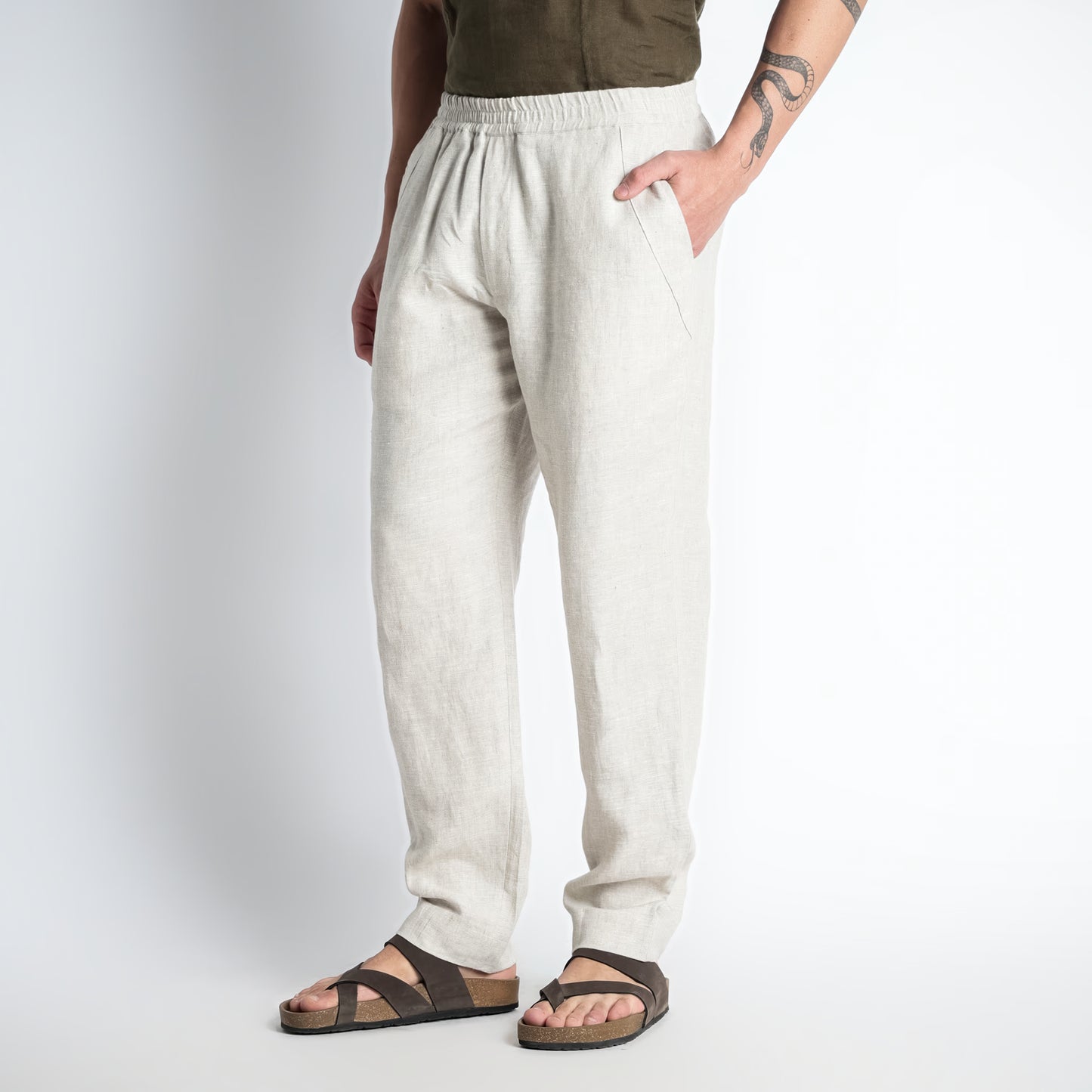 Solano – Premium Relaxed Linen Trousers – Sand