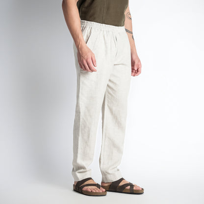 Solano – Premium Relaxed Linen Trousers – Sand