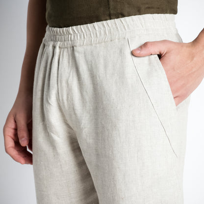 Solano – Premium Relaxed Linen Trousers – Sand