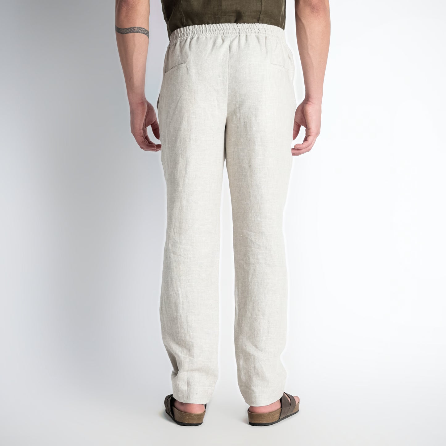 Solano – Premium Relaxed Linen Trousers – Sand