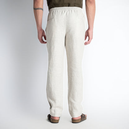 Solano – Premium Relaxed Linen Trousers – Sand