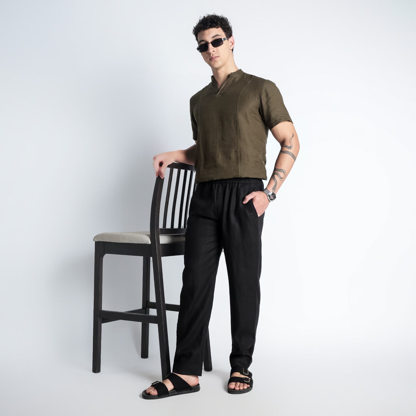 Solano – Premium Relaxed Linen Trousers – Noiré