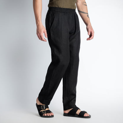 Solano – Premium Relaxed Linen Trousers – Noiré