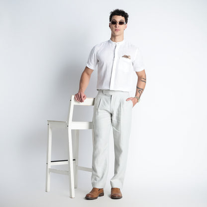 Regent – Tailored Gurkha Linen Trousers – Celesta
