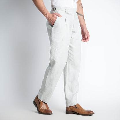 Regent – Tailored Gurkha Linen Trousers – Celesta