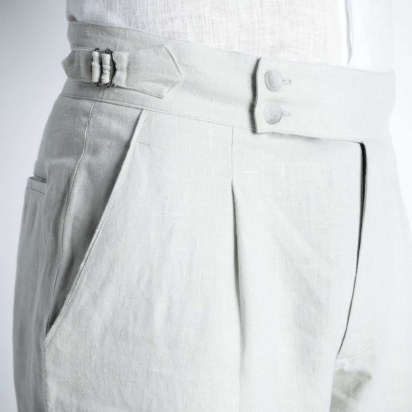 Regent – Tailored Gurkha Linen Trousers – Celesta