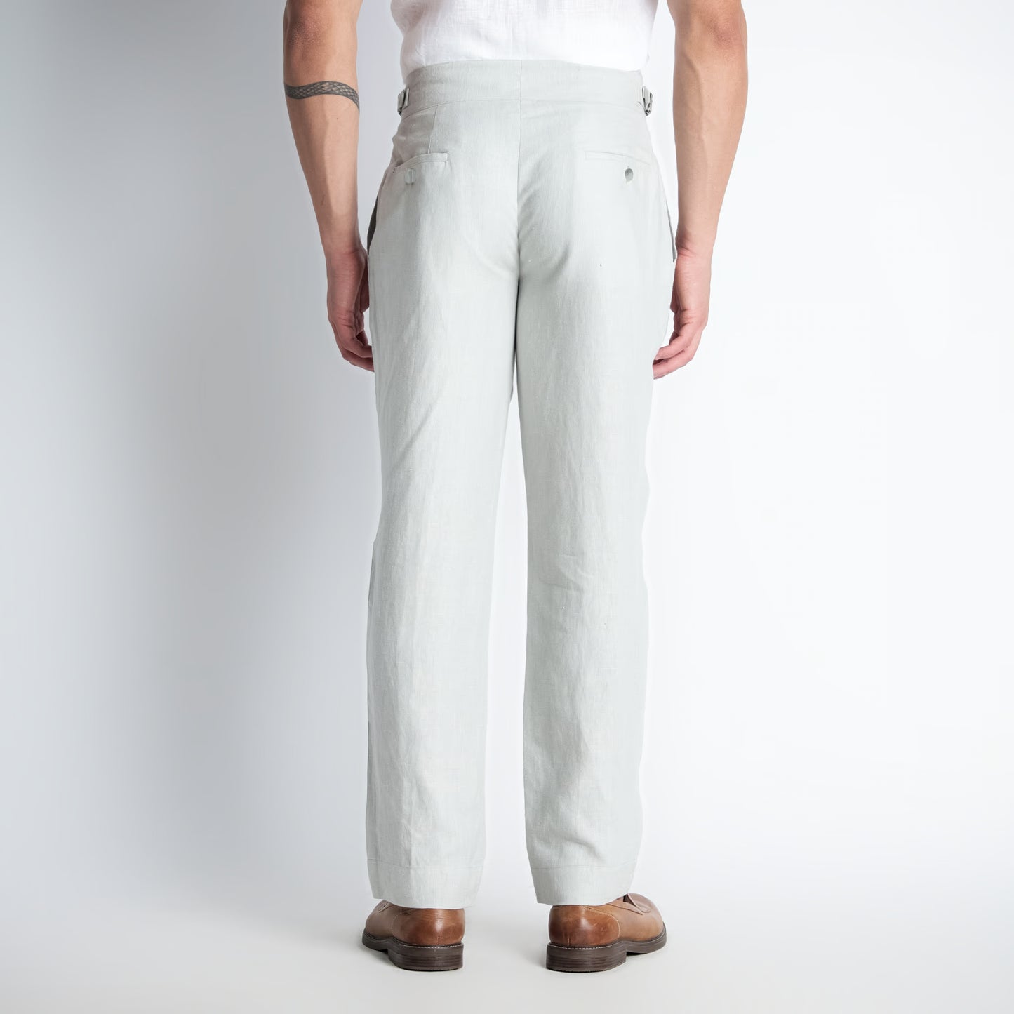 Regent – Tailored Gurkha Linen Trousers – Celesta