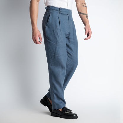 Regent – Tailored Gurkha Linen Trousers – Pacific