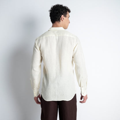 Serpent – Premium Shawl Collar Linen Shirt – Butter