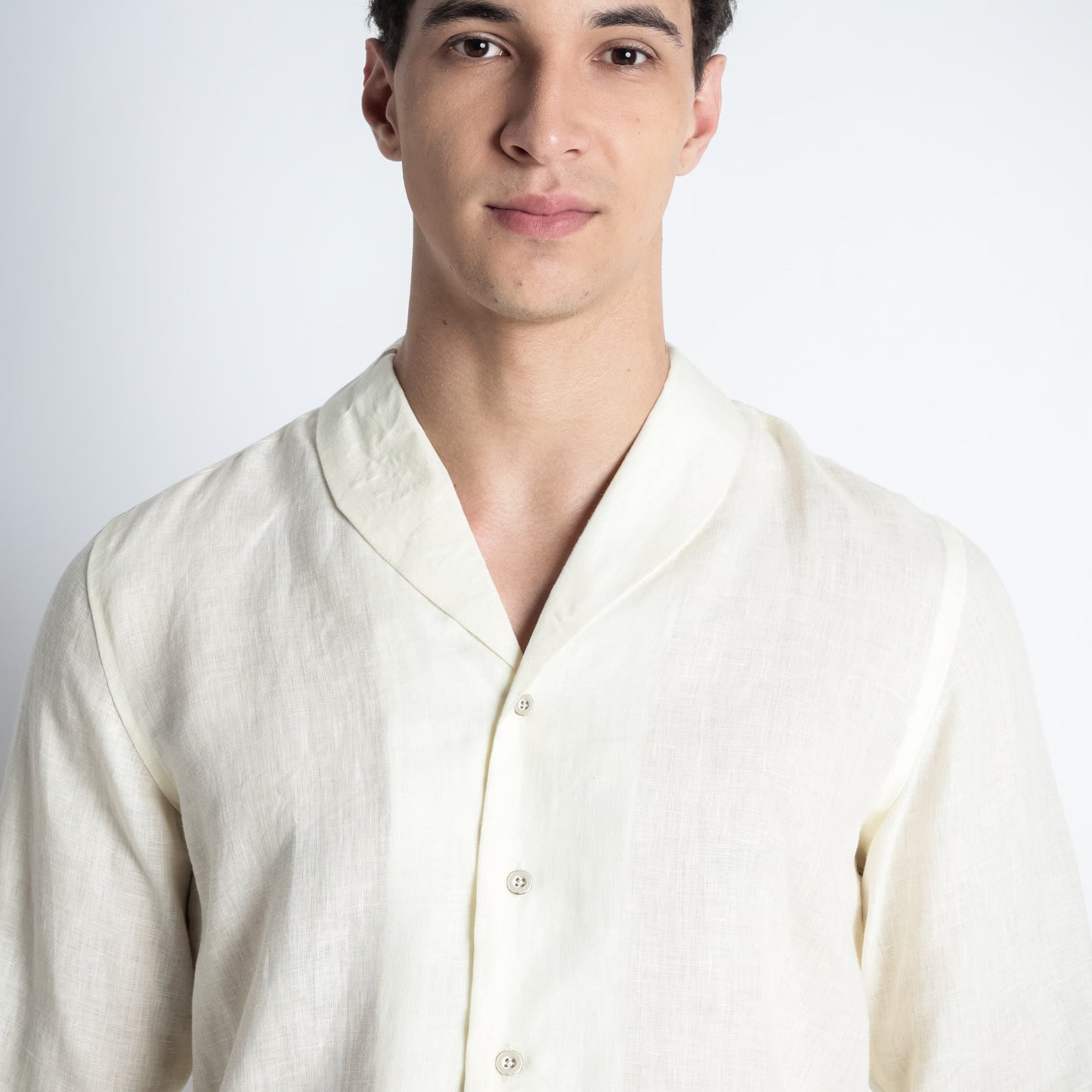 Serpent – Premium Shawl Collar Linen Shirt – Butter